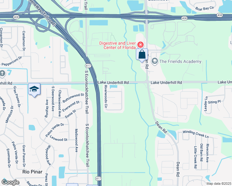 map of restaurants, bars, coffee shops, grocery stores, and more near 9742 Ethanwood Street in Orlando