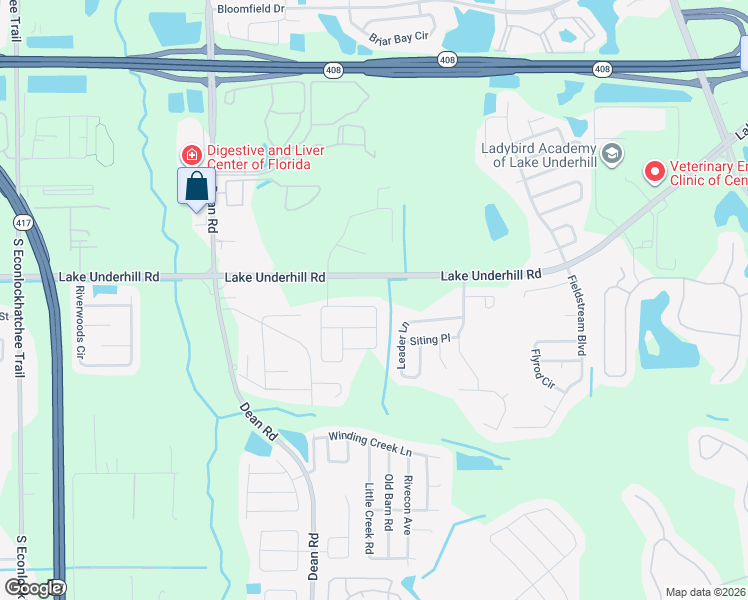 map of restaurants, bars, coffee shops, grocery stores, and more near 1338 Bristol Oaks Way in Orlando