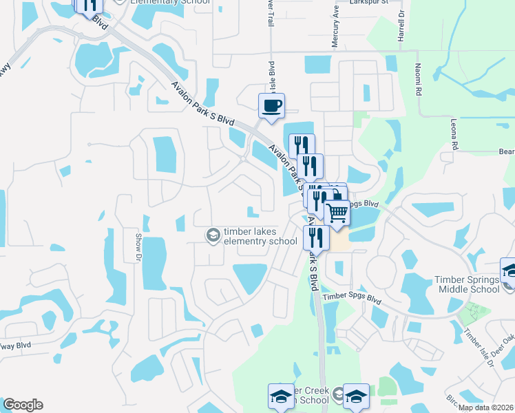 map of restaurants, bars, coffee shops, grocery stores, and more near 1529 Croydon Street in Orlando