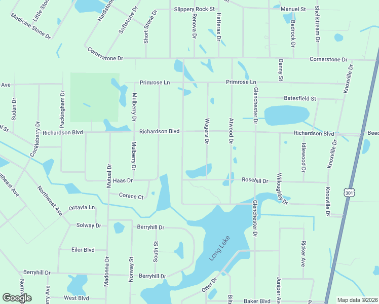 map of restaurants, bars, coffee shops, grocery stores, and more near 7412 Alloy Street in Webster