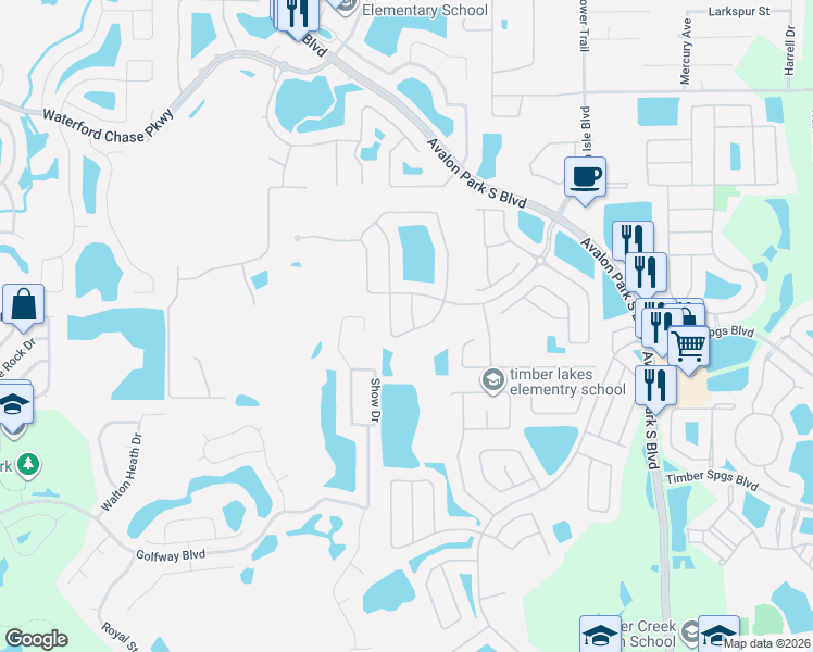 map of restaurants, bars, coffee shops, grocery stores, and more near 1141 Toluke Point in Orlando