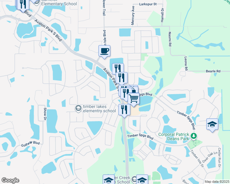 map of restaurants, bars, coffee shops, grocery stores, and more near 13828 Dove Wing Court in Orlando