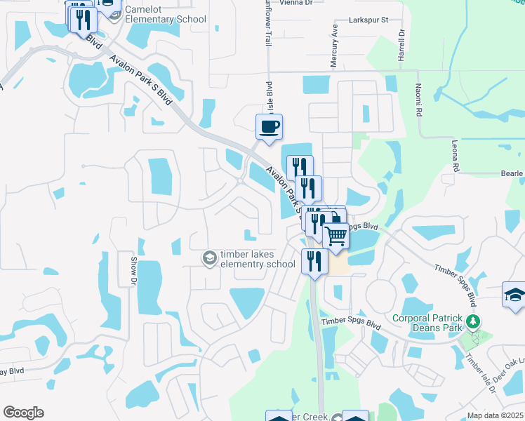 map of restaurants, bars, coffee shops, grocery stores, and more near 1556 Shallcross Avenue in Orlando