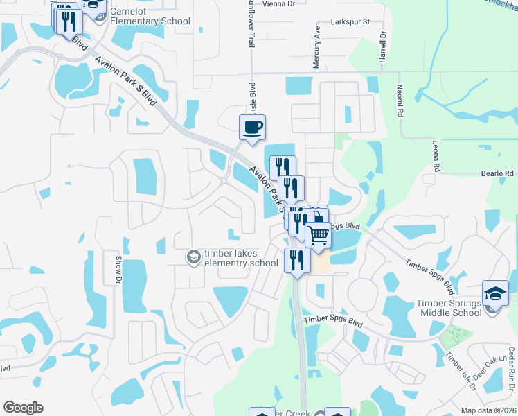 map of restaurants, bars, coffee shops, grocery stores, and more near 1203 Shallcross Avenue in Orlando