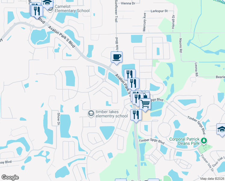 map of restaurants, bars, coffee shops, grocery stores, and more near 1574 Shallcross Avenue in Orlando