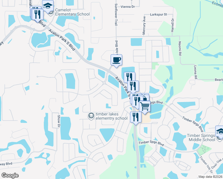 map of restaurants, bars, coffee shops, grocery stores, and more near 1640 Shallcross Avenue in Orlando
