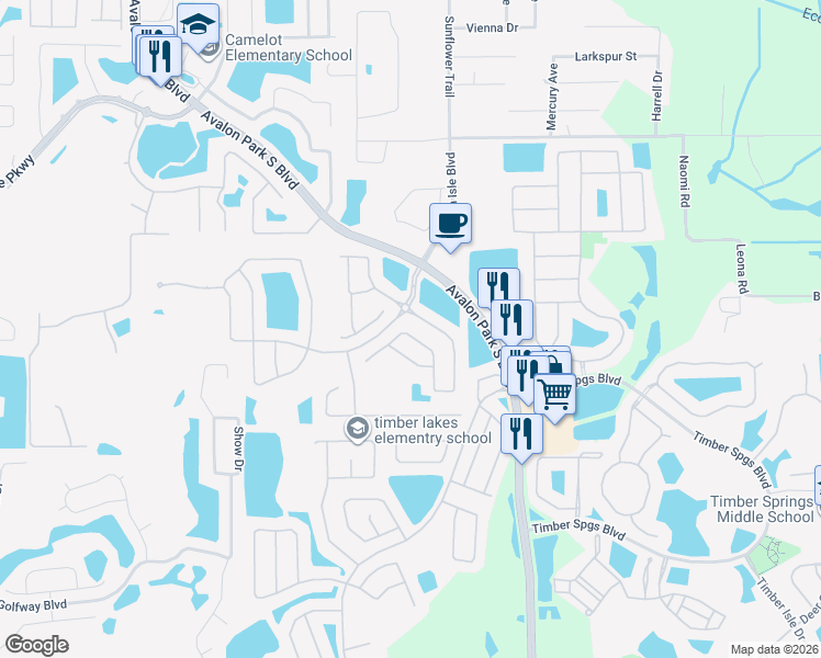 map of restaurants, bars, coffee shops, grocery stores, and more near 1640 Shallcross Avenue in Orlando
