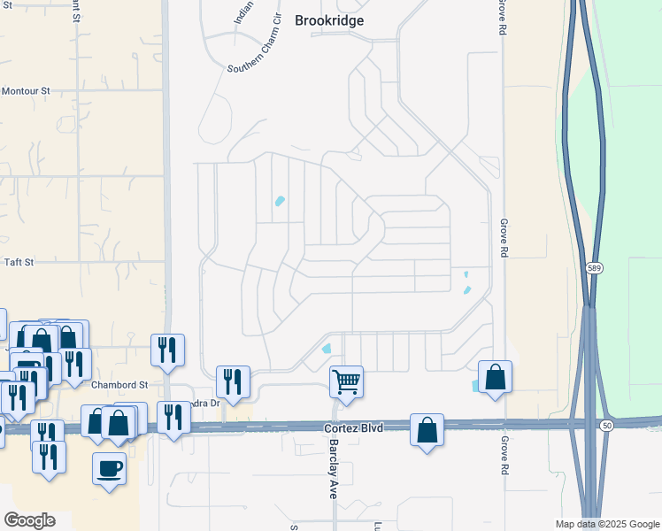 map of restaurants, bars, coffee shops, grocery stores, and more near 14198 Edmonds Street in Brooksville
