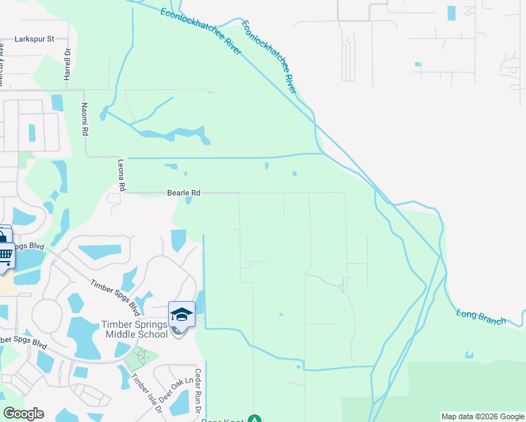 map of restaurants, bars, coffee shops, grocery stores, and more near 16702 Bearle Road in Orlando