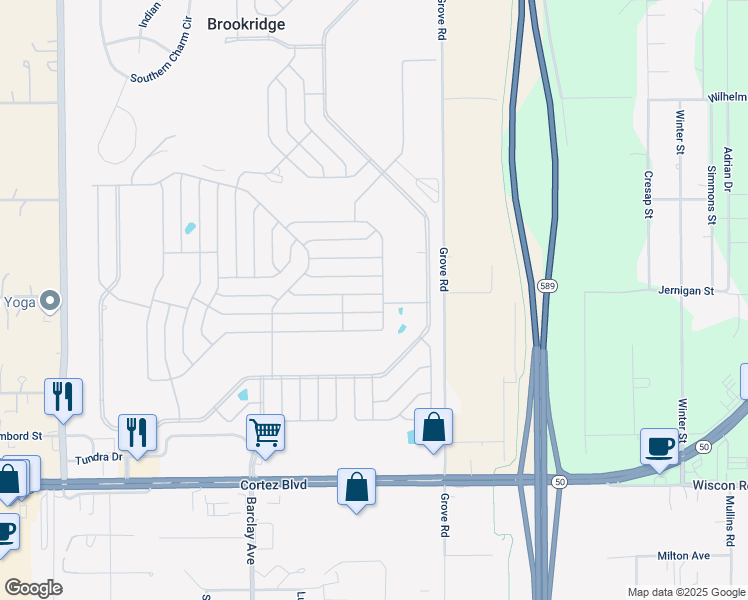 map of restaurants, bars, coffee shops, grocery stores, and more near 14376 Edgeknoll Street in Brooksville