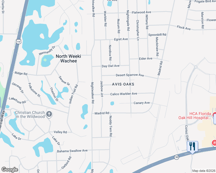 map of restaurants, bars, coffee shops, grocery stores, and more near 10294 Dotted Wren Avenue in Spring Hill