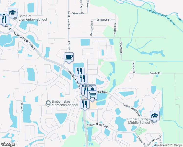 map of restaurants, bars, coffee shops, grocery stores, and more near 545 Bella Vida Boulevard in Orlando