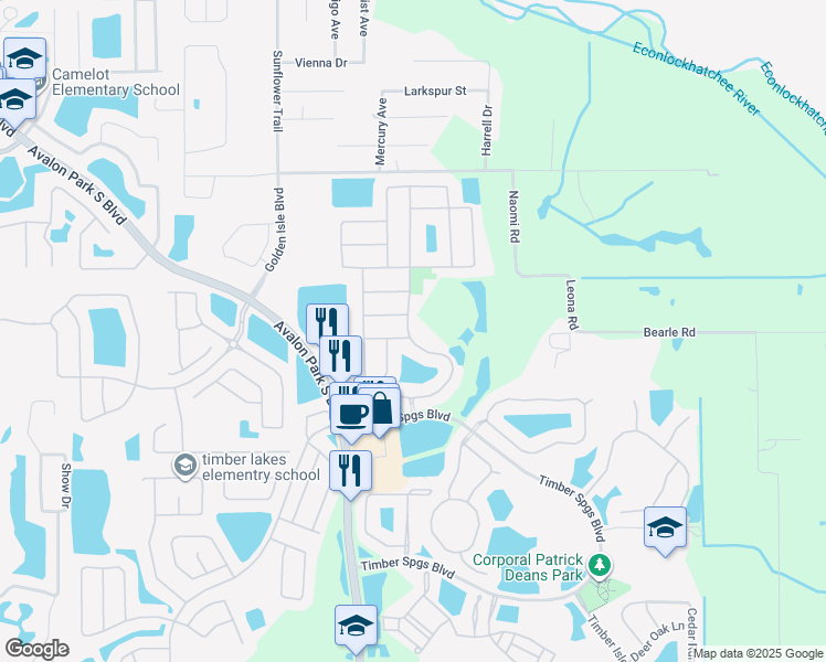 map of restaurants, bars, coffee shops, grocery stores, and more near 550 Bella Vida Boulevard in Orlando