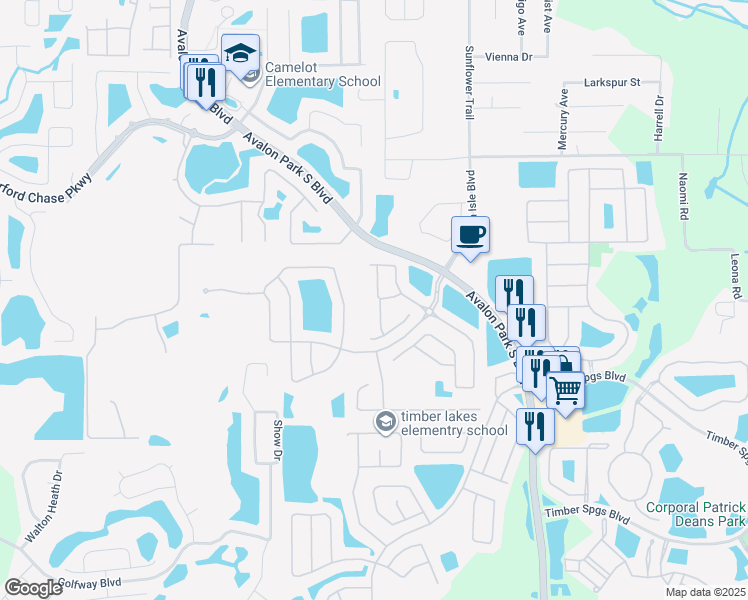 map of restaurants, bars, coffee shops, grocery stores, and more near 1000 Rock Harbor Avenue in Orlando