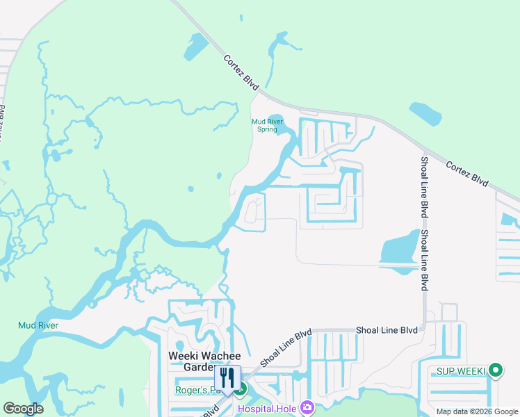 map of restaurants, bars, coffee shops, grocery stores, and more near 5362 Felker Drive in Spring Hill