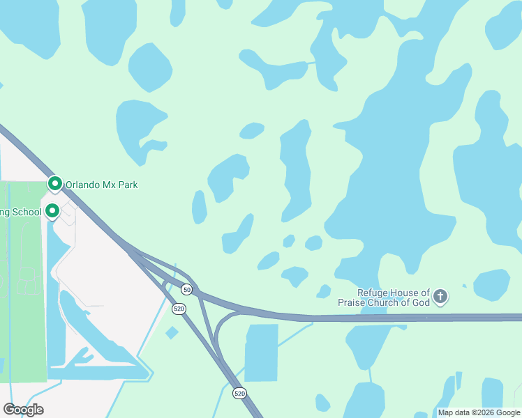 map of restaurants, bars, coffee shops, grocery stores, and more near 20241 East Colonial Drive in Christmas