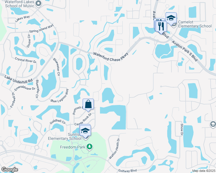 map of restaurants, bars, coffee shops, grocery stores, and more near 236 Pebblerock Court in Orlando