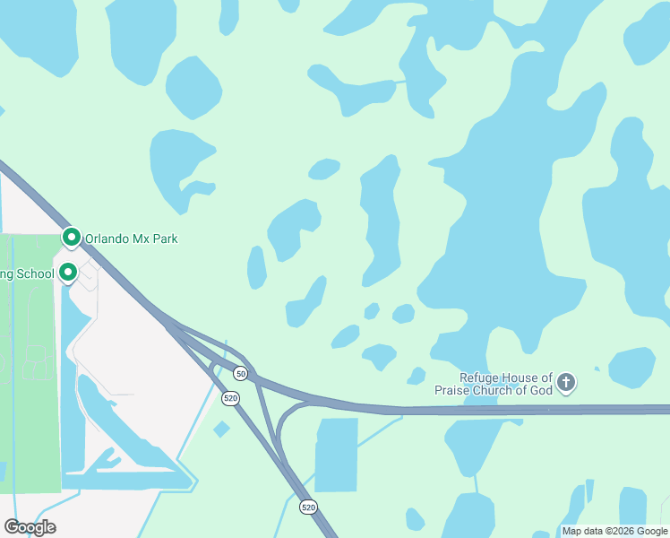 map of restaurants, bars, coffee shops, grocery stores, and more near 20241 East Colonial Drive in Christmas