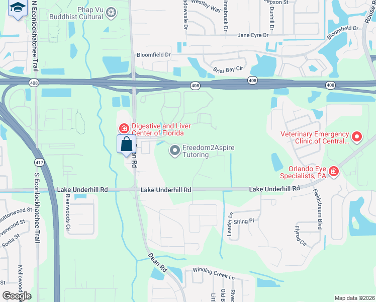 map of restaurants, bars, coffee shops, grocery stores, and more near 10595 Regent Square Drive in Orlando