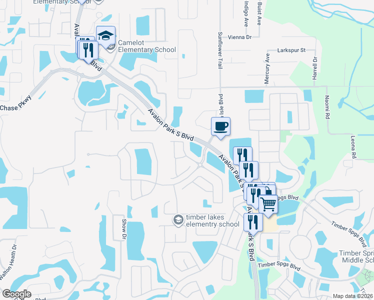 map of restaurants, bars, coffee shops, grocery stores, and more near 987 Enclair Street in Orlando