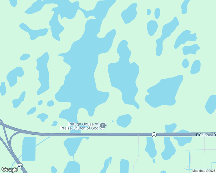 map of restaurants, bars, coffee shops, grocery stores, and more near East Colonial Drive in Christmas