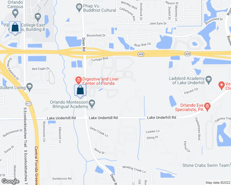map of restaurants, bars, coffee shops, grocery stores, and more near 10564 Regent Square Drive in Orlando