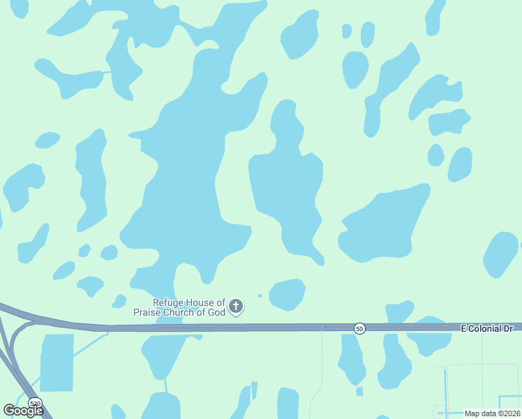 map of restaurants, bars, coffee shops, grocery stores, and more near 20967 East Colonial Drive in Christmas