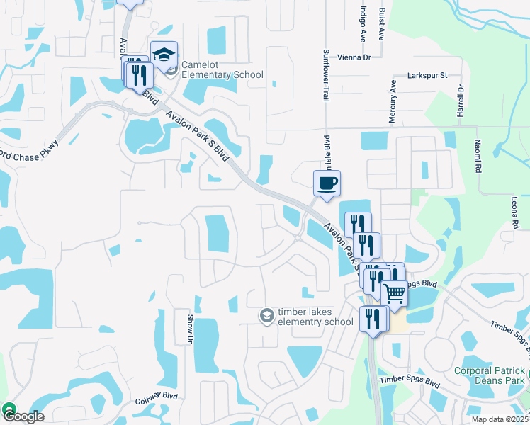 map of restaurants, bars, coffee shops, grocery stores, and more near 935 Rock Harbor Avenue in Orlando