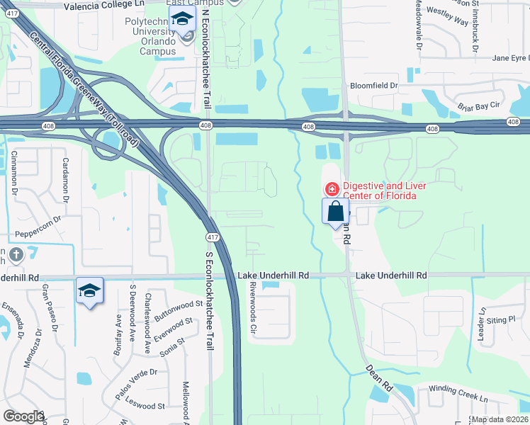 map of restaurants, bars, coffee shops, grocery stores, and more near 9010 Running Bull Road in Orlando