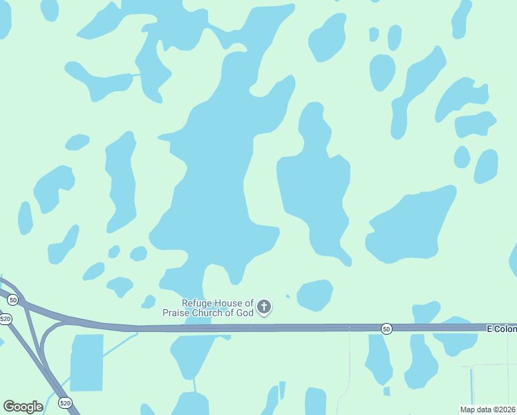 map of restaurants, bars, coffee shops, grocery stores, and more near East Colonial Drive in Christmas