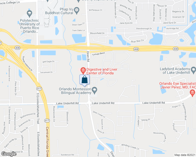 map of restaurants, bars, coffee shops, grocery stores, and more near 10055 Eastmar Commons Boulevard in Orlando