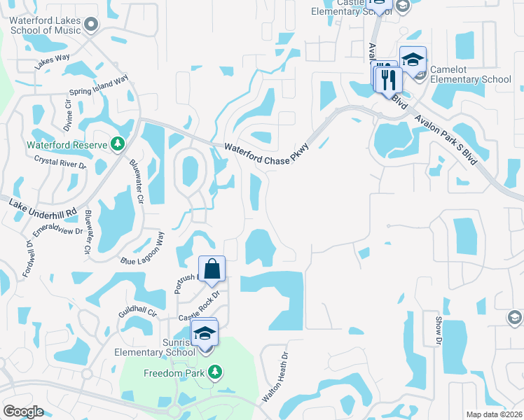 map of restaurants, bars, coffee shops, grocery stores, and more near 540 Canary Island Court in Orlando