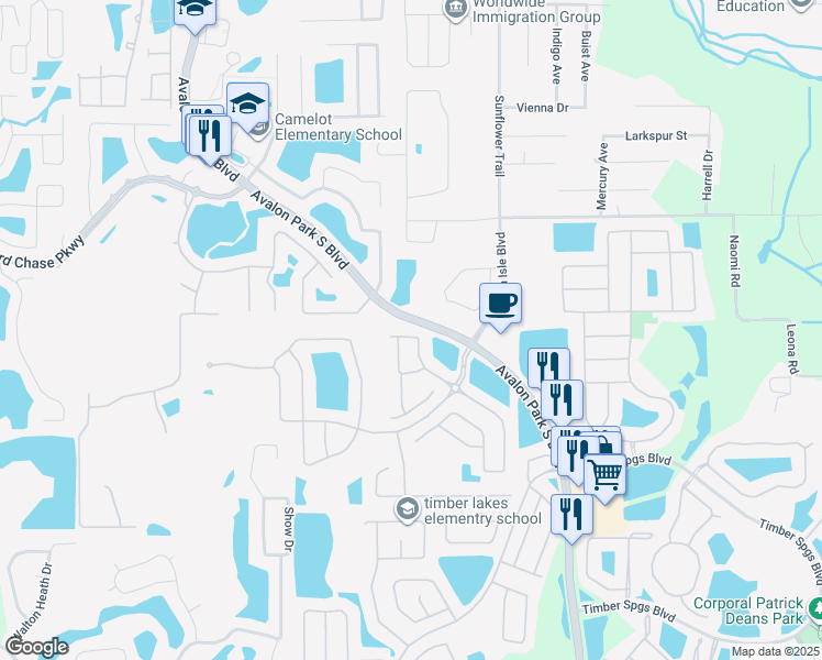 map of restaurants, bars, coffee shops, grocery stores, and more near 873 Enclair Street in Orlando