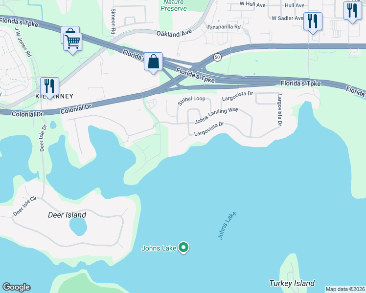 map of restaurants, bars, coffee shops, grocery stores, and more near 712 Largovista Drive in Oakland
