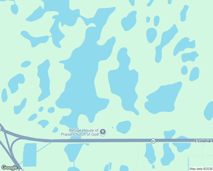map of restaurants, bars, coffee shops, grocery stores, and more near 20929 East Colonial Drive in Christmas