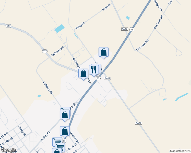 map of restaurants, bars, coffee shops, grocery stores, and more near 2525 U.S. 83 in Carrizo Springs