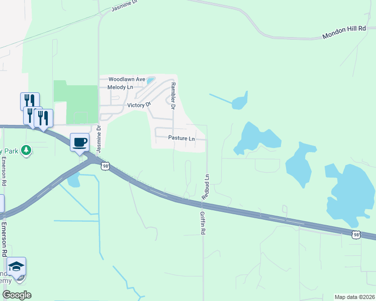 map of restaurants, bars, coffee shops, grocery stores, and more near 8050 Peter Court in Brooksville