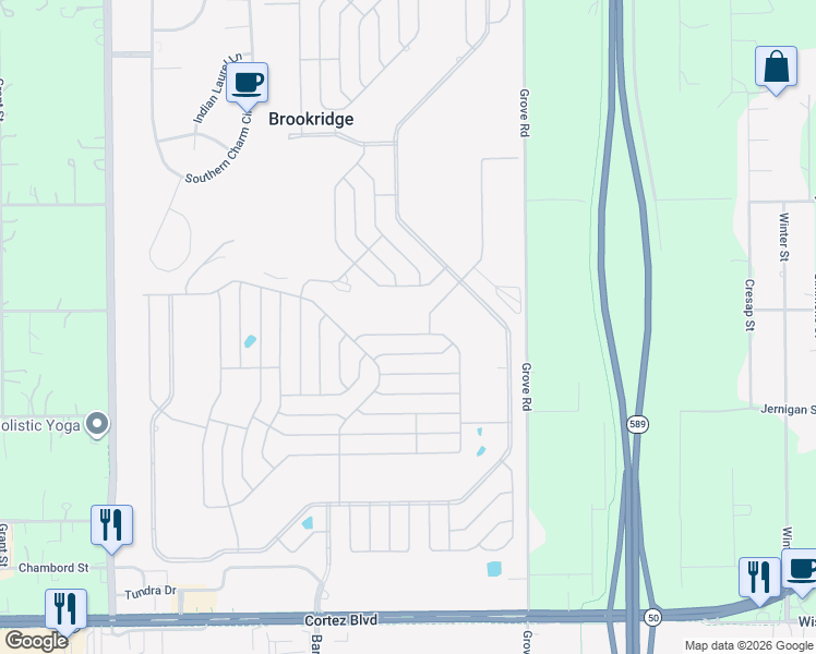 map of restaurants, bars, coffee shops, grocery stores, and more near 8097 Dinsmore Street in Brooksville