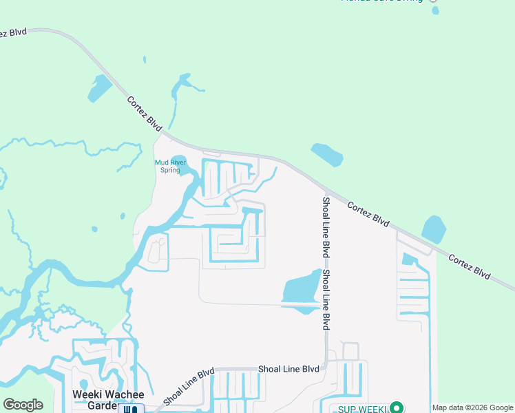 map of restaurants, bars, coffee shops, grocery stores, and more near 6199 Colony Circle in Spring Hill