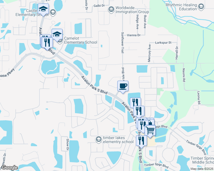 map of restaurants, bars, coffee shops, grocery stores, and more near 903 Enclair Street in Orlando