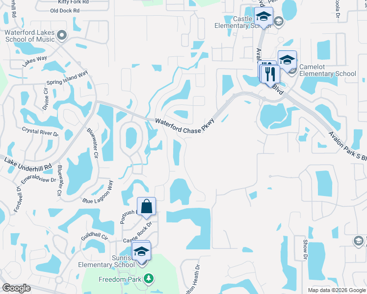 map of restaurants, bars, coffee shops, grocery stores, and more near 632 Canary Island Court in Orlando
