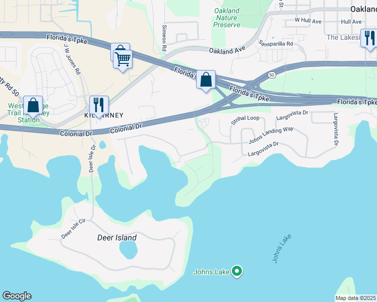 map of restaurants, bars, coffee shops, grocery stores, and more near 1007 Johns Cove Lane in Oakland