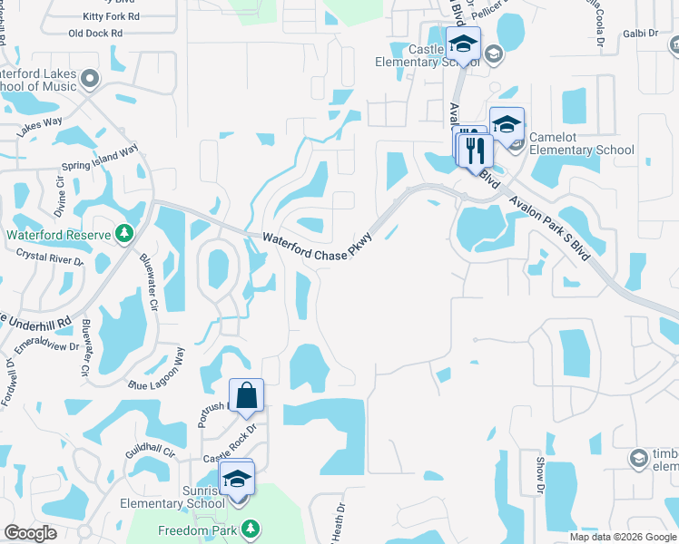 map of restaurants, bars, coffee shops, grocery stores, and more near 14026 King Sago Ct in Orlando