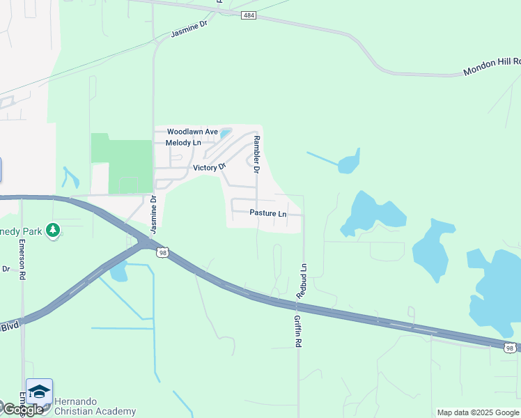map of restaurants, bars, coffee shops, grocery stores, and more near 22399 Pasture Lane in Brooksville