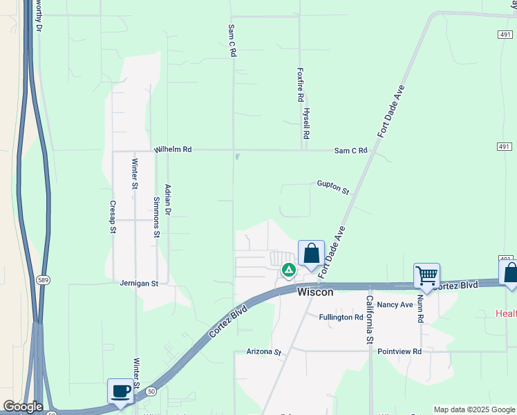 map of restaurants, bars, coffee shops, grocery stores, and more near 8142 B W Stevenson Road in Brooksville