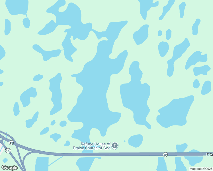 map of restaurants, bars, coffee shops, grocery stores, and more near 20745 Florida 50 in Christmas