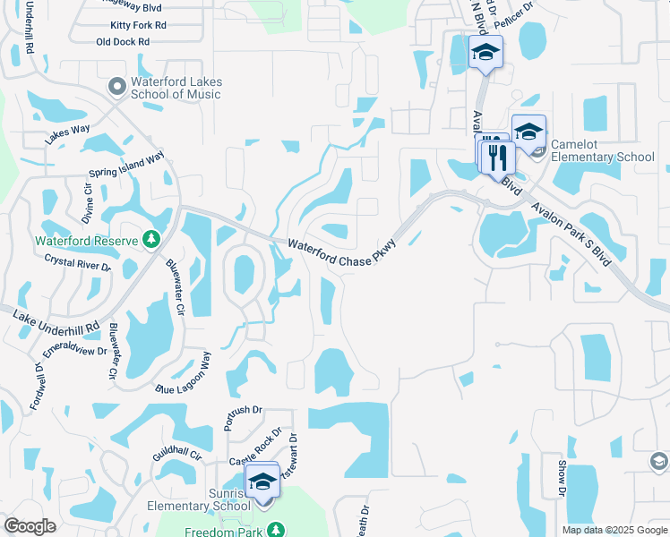 map of restaurants, bars, coffee shops, grocery stores, and more near 632 Canary Island Court in Orlando