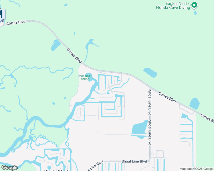 map of restaurants, bars, coffee shops, grocery stores, and more near 8126 River Point Drive in Spring Hill