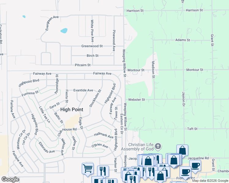 map of restaurants, bars, coffee shops, grocery stores, and more near 12486 Fairway Avenue in Brooksville