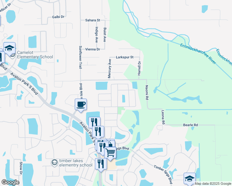 map of restaurants, bars, coffee shops, grocery stores, and more near 325 Bella Vida Boulevard in Orlando